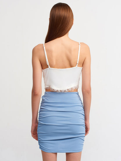 Ruby Dionysus lace detailed crop top for women, featuring intricate lace design and fitted style.