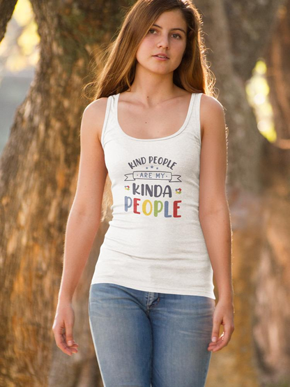 Kind People Are My People racerback tank top by Start2Finish with a stylish design, perfect for casual wear and expressing kindness.