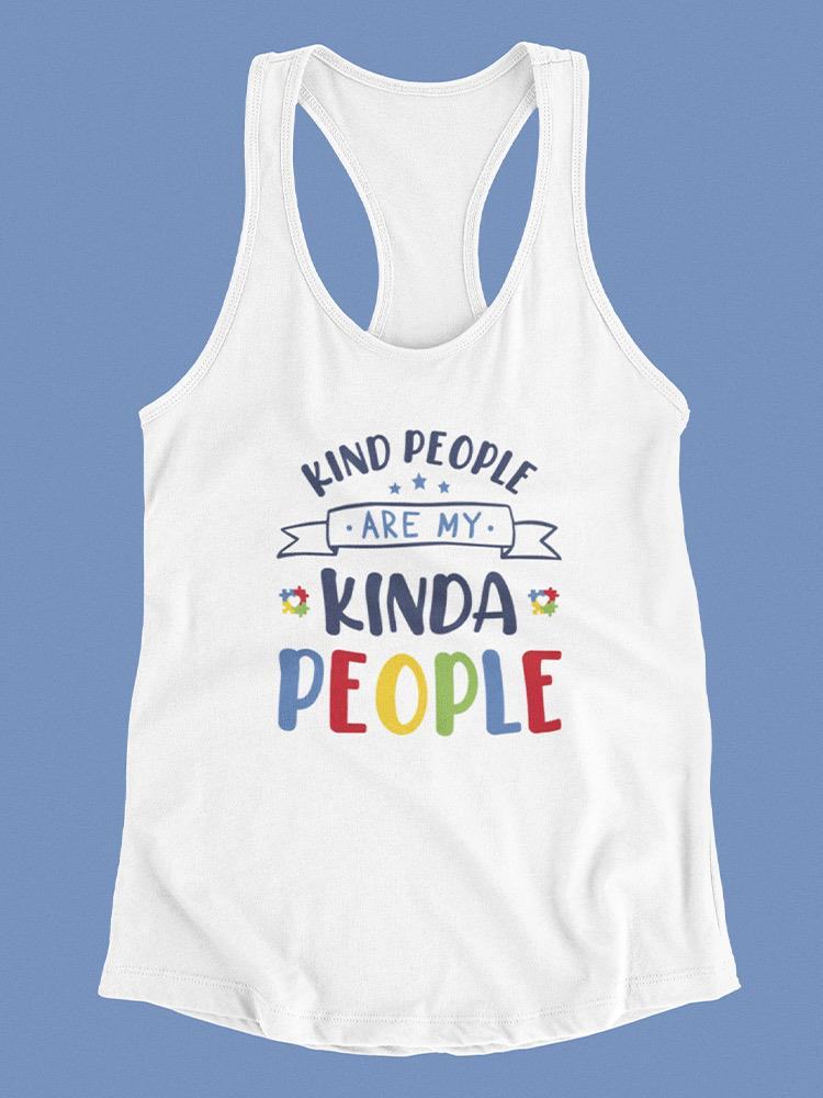 Pink racerback tank top with "Kind People Are My People" slogan in black text, casual athletic apparel by Start2Finish.