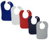Set of five grey baby bibs by Emerald Clover, soft and absorbent, perfect for feeding and teething babies.
