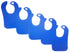 Pack of five blue baby bibs from Emerald Clover, soft and absorbent for feeding and teething protection.