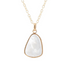 White mother of pearl teardrop pendant necklace with a gold chain, elegant jewelry piece from Start2Finish