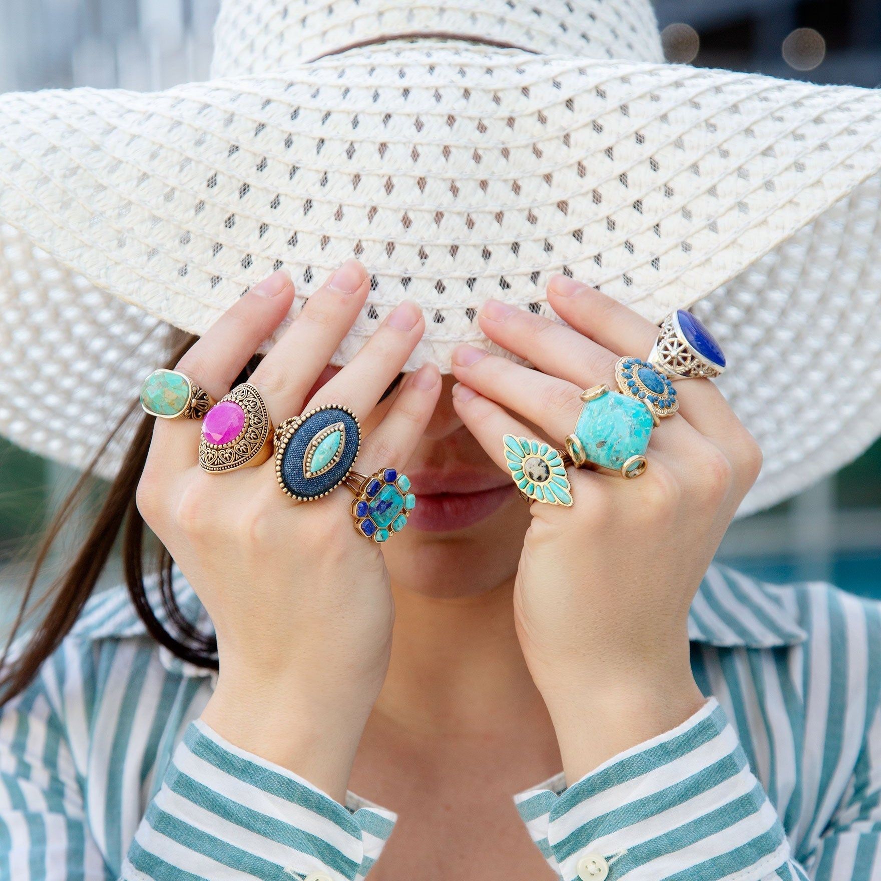 Start2Finish Concho Denim Blue Lapis Golden Ring, detailed jewelry featuring a denim blue lapis stone and gold accents.
