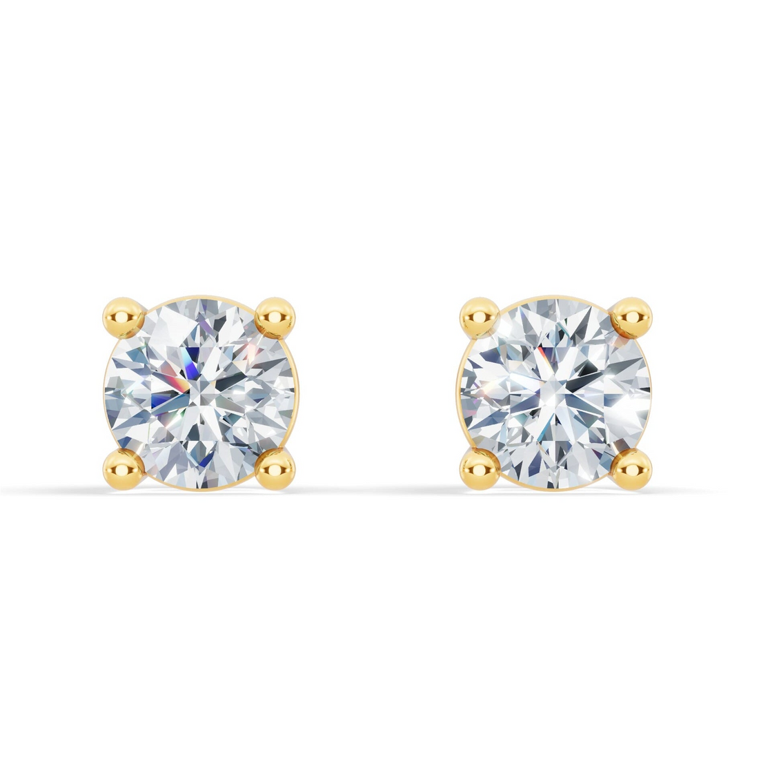 Start2Finish classic lab diamond stud earrings with 1/4 ct. tw., VS+ clarity, set in 14k white or yellow gold over sterling silver.