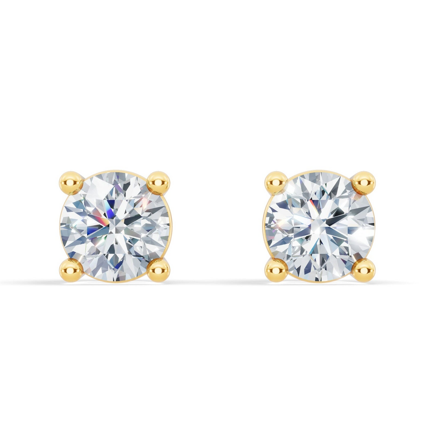 Start2Finish classic lab diamond stud earrings with 1/4 ct. tw., VS+ clarity, set in 14k white or yellow gold over sterling silver.
