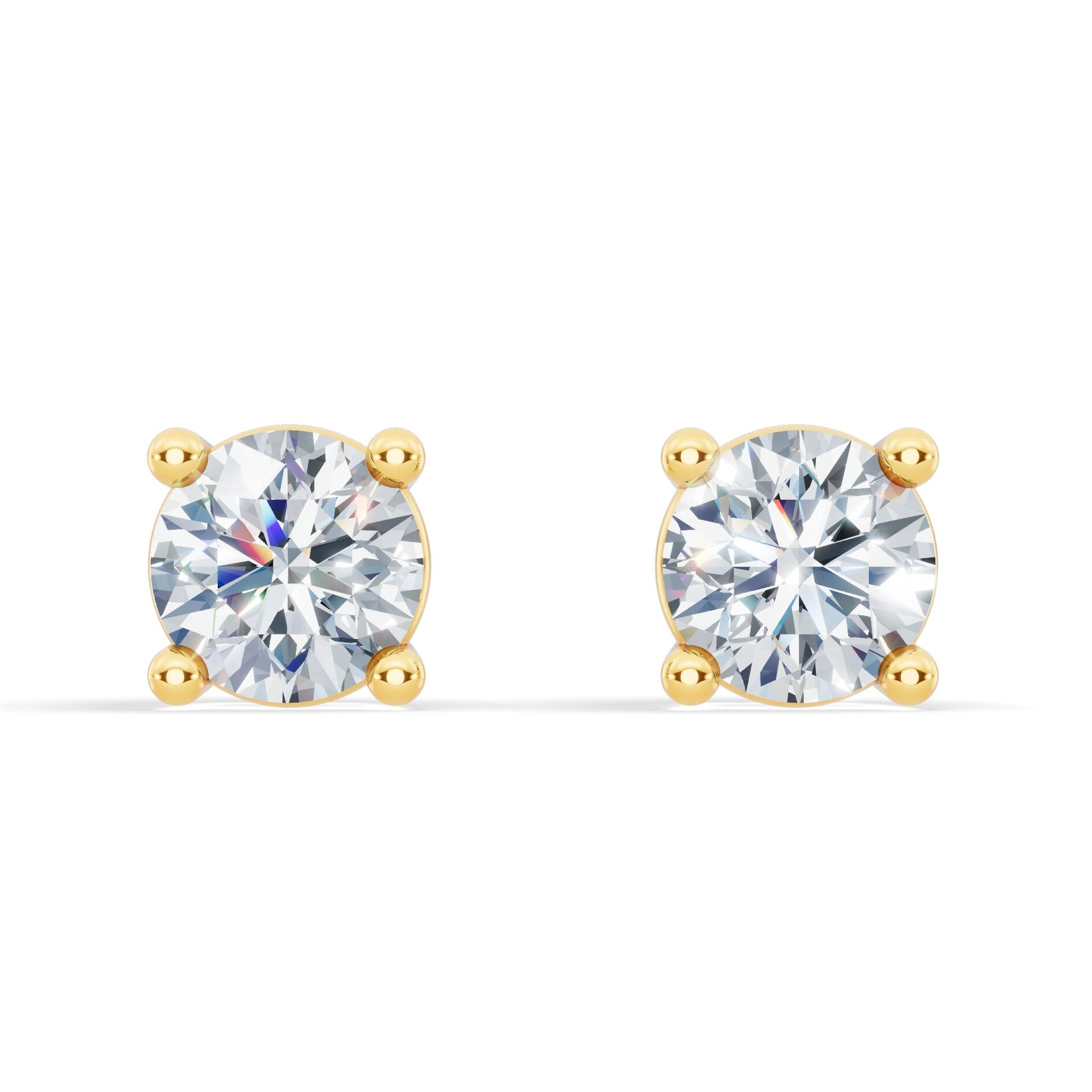 Start2Finish classic lab diamond stud earrings with 1/4 ct. tw., VS+ clarity, set in 14k white or yellow gold over sterling silver.