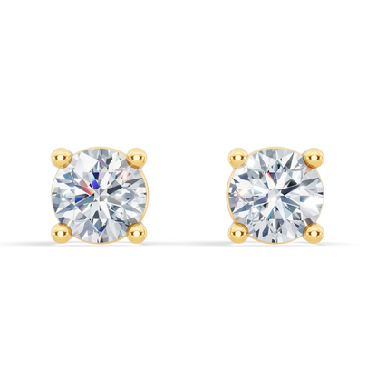 Start2Finish classic lab diamond stud earrings with 1/4 ct. tw., VS+ clarity, set in 14k white or yellow gold over sterling silver.