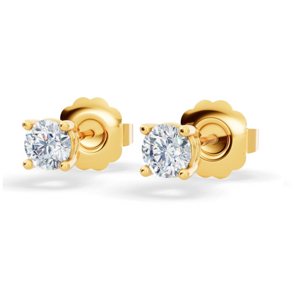 Start2Finish classic lab diamond stud earrings with 1/4 ct. tw., VS+ clarity, set in 14k white or yellow gold over sterling silver.