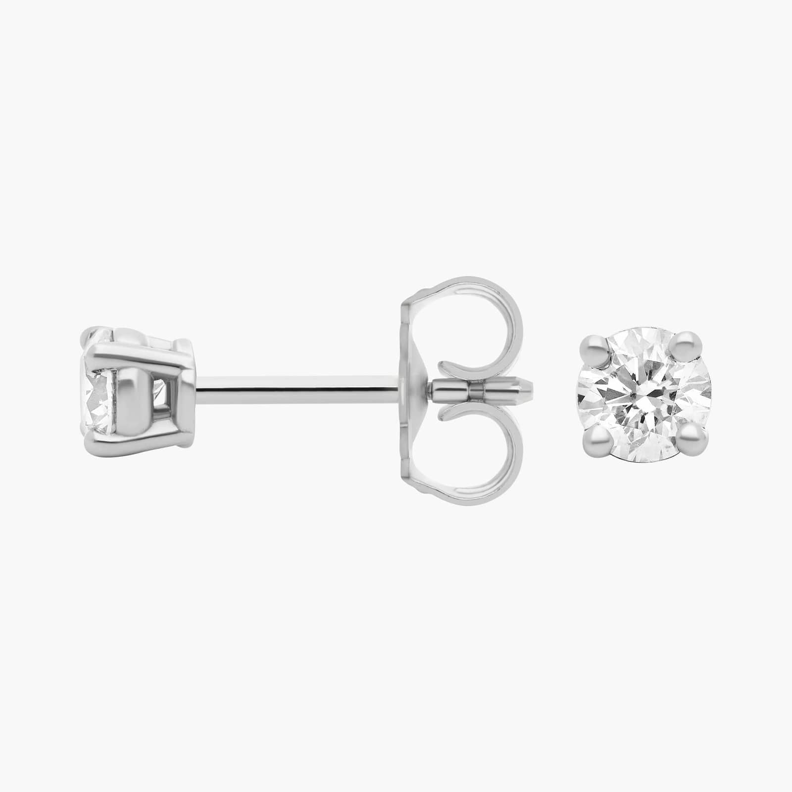 Start2Finish classic lab diamond stud earrings with 1/4 ct. tw., VS+ clarity, set in 14k white or yellow gold over sterling silver.