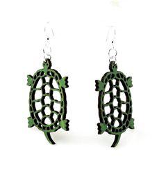 Red Sunflower land turtle earrings featuring detailed turtle designs on metal earrings, perfect for nature-inspired jewelry.