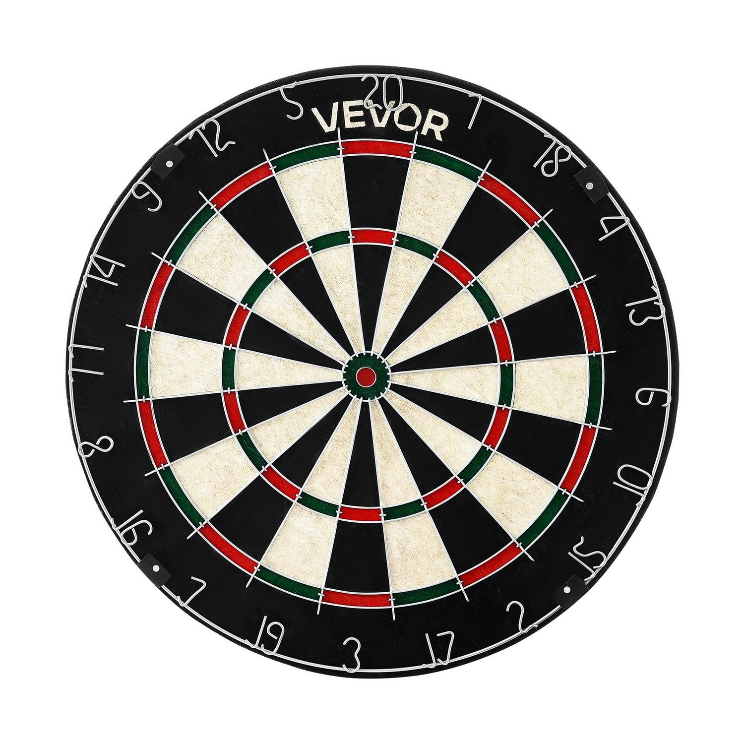 Start2Finish VEVOR dartboard set with 6 darts, self-healing sisal fibers, staple-free bullseye, and rotating number ring for game rooms.