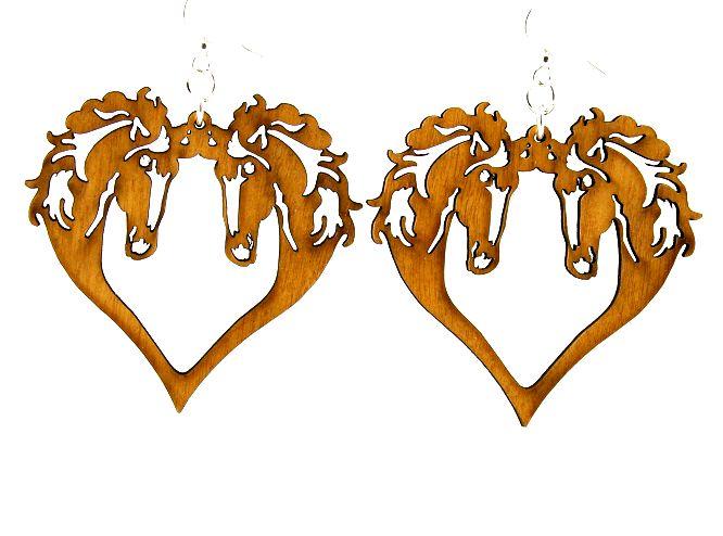 Red Sunflower horse heart earrings featuring horse-shaped design with heart details, crafted for stylish equestrian-inspired jewelry.