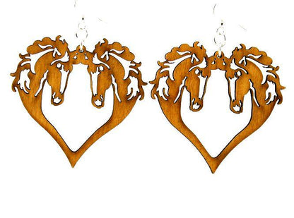 Red Sunflower horse heart earrings featuring horse-shaped design with heart details, crafted for stylish equestrian-inspired jewelry.