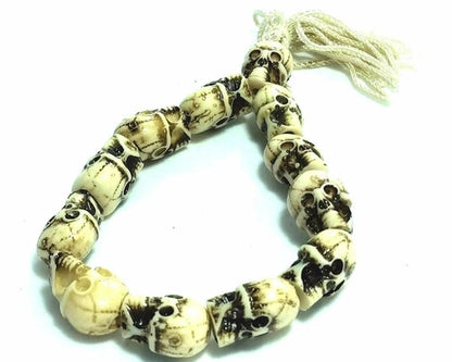 Silver Hestia tribal skull bracelet featuring detailed skull and tribal patterns in silver finish.