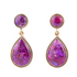 Purple turquoise and golden bronze teardrop earrings featuring intricate jewelry design by Start2Finish.