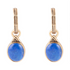 Start2Finish Nova half-hoop earrings featuring blue lapis and gold accents, showcasing elegant jewelry design.