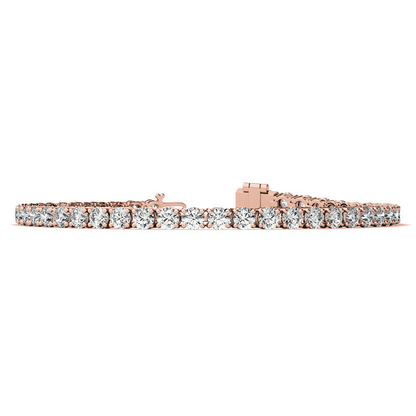 Start2Finish 6ctw created sapphire tennis bracelet with 3mm stones in 14K gold overlay, available in white, yellow, or rose gold.