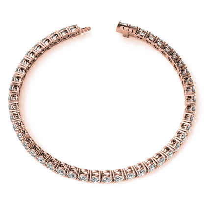 Start2Finish 6ctw created sapphire tennis bracelet with 3mm stones in 14K gold overlay in white, yellow, or rose gold.