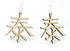 Red Sunflower Kanji Symbol Peace earrings featuring elegant design, crafted in lightweight metal with intricate character details.