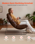 Brown VEVOR accent chair with soft foam cushion, modern PU leather upholstery, sturdy metal frame, suitable for living room or office.