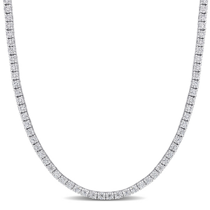 Dew Created Brilliant Sapphire Tennis Necklace with 12.5 carats of sapphires in 14K gold overlay by Start2Finish