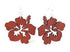 Red Sunflower hibiscus earrings featuring vibrant floral design, perfect for a stylish and colorful accessory.