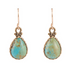 Start2Finish Dreamy Drop Blue Turquoise and Golden Earrings featuring elegant teardrop design with vibrant turquoise and gold accents.