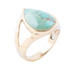 Start2Finish Maisy Blue Turquoise Golden Teardrop Ring showcasing a turquoise teardrop gemstone set in gold jewelry.