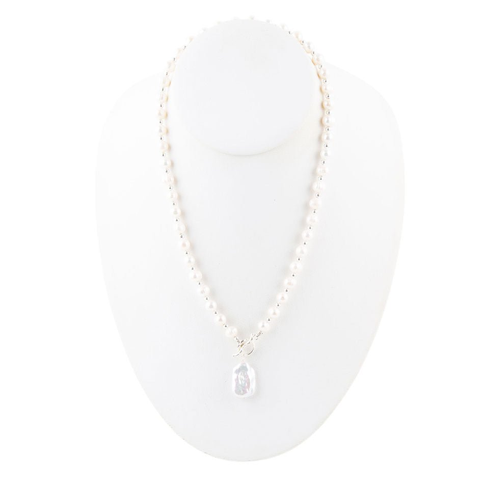 Start2Finish Sunday Best Pearl Toggle Necklace featuring elegant white pearls and a secure toggle clasp, jewelry accessory.
