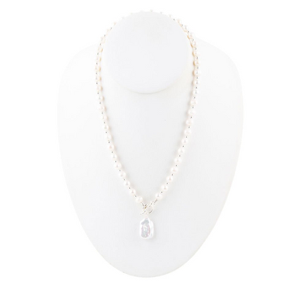 Start2Finish Sunday Best Pearl Toggle Necklace featuring elegant white pearls and a secure toggle clasp, jewelry accessory.