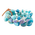 Sterling silver bracelet set with blue turquoise beads and charms, stylish jewelry by Start2Finish.