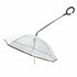 Transparent pet umbrella by Maroon Asteria, adjustable pet supplies for rain protection, shown with a small dog under the umbrella.