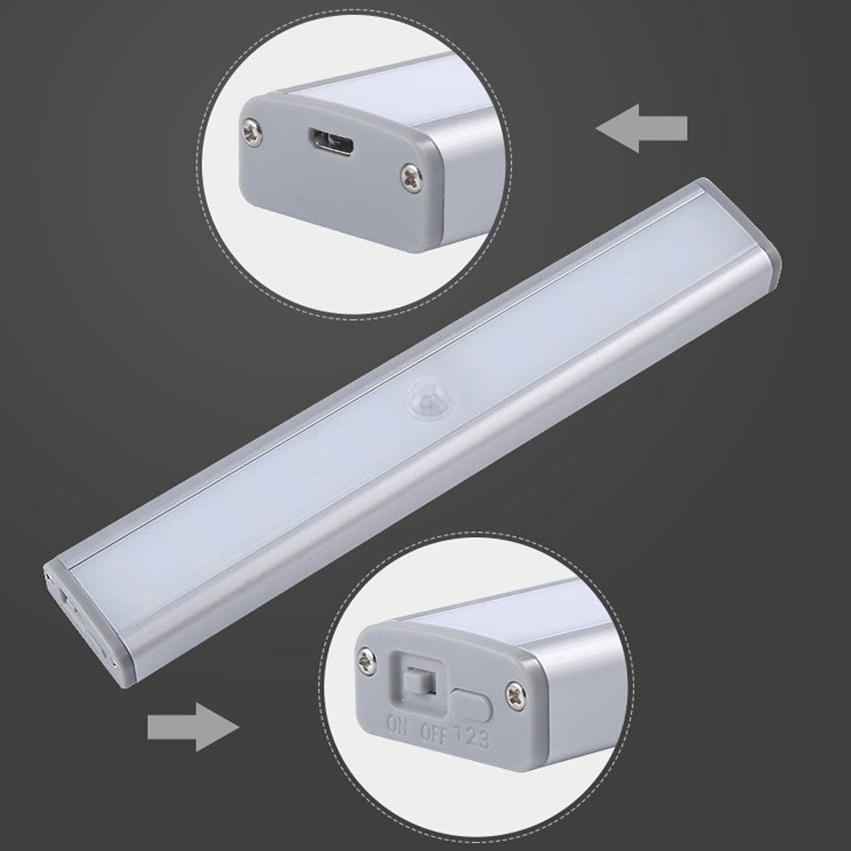 Salmon Lucky Let There Be Light 20 Motion LED lights with rechargeable battery, compact tech accessory with motion sensors.