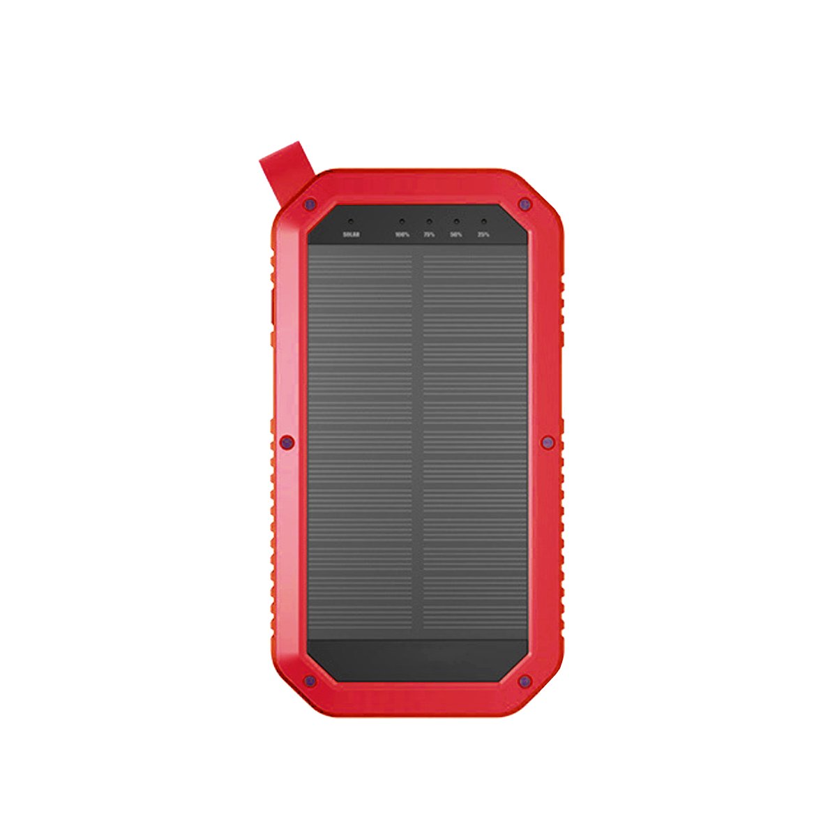 Salmon Lucky Sun Chaser Mini solar-powered wireless phone charger with 10,000mAh capacity, compact tech accessory with solar panel
