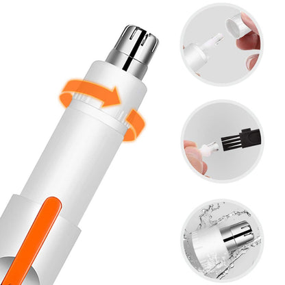 Salmon Lucky vanity hair trimmer for ears and nose, compact tech accessories with stainless steel trimming heads and ergonomic design.
