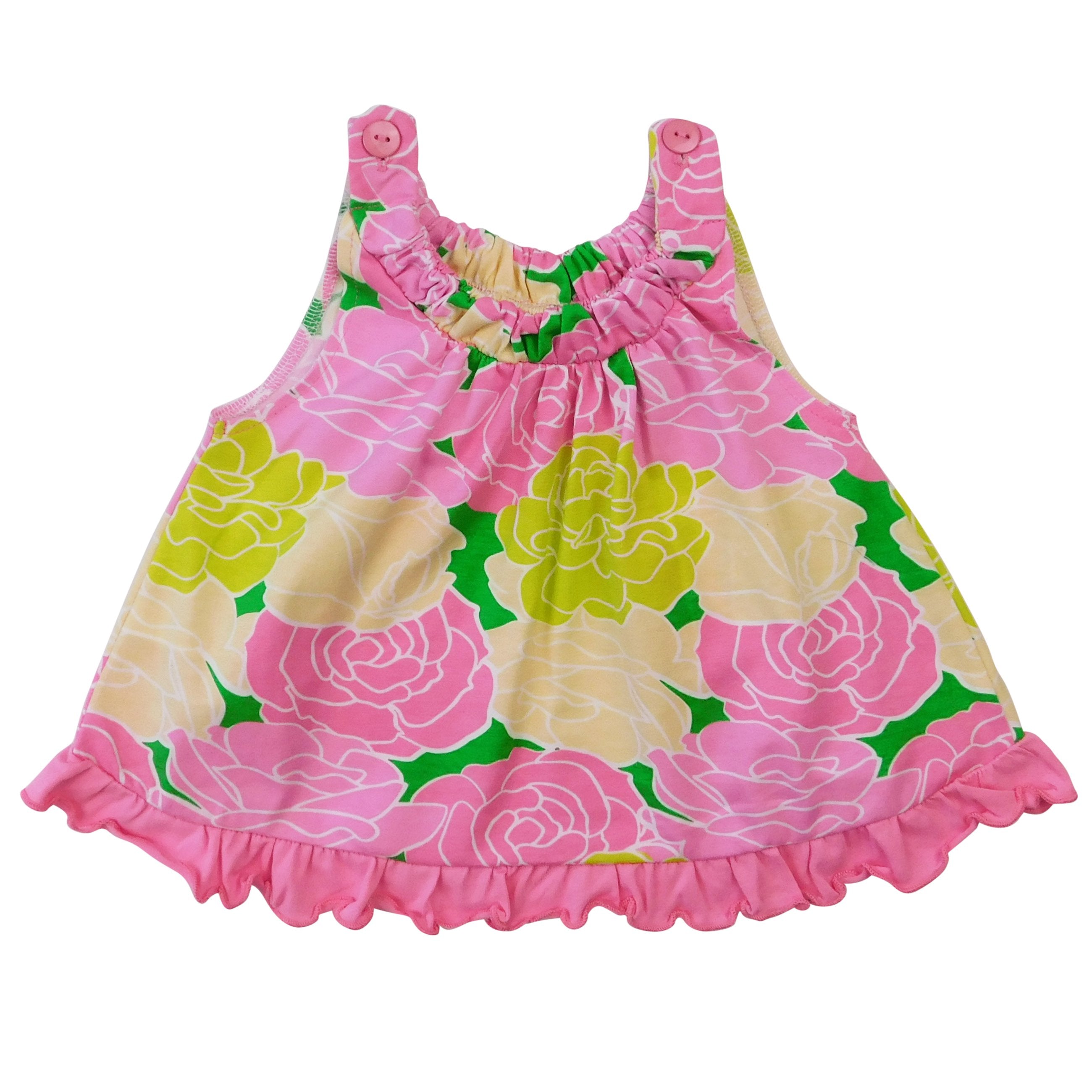 Baby girl open back swing tank top by Black Simba, sleeveless toddler clothing with a stylish open back design.