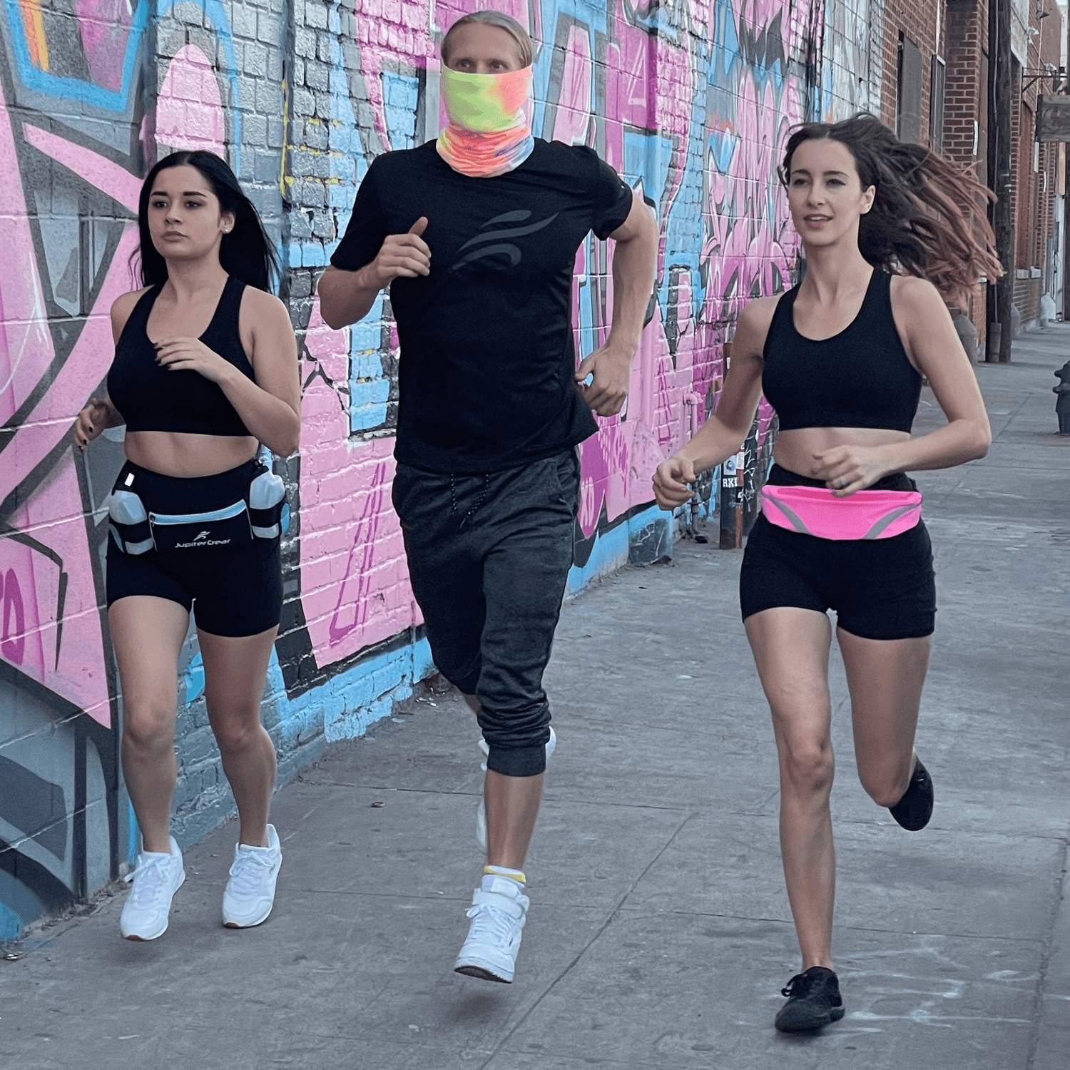 Black Lavender water-resistant sport waist pack with reflective strip, ideal for running and outdoor activities.