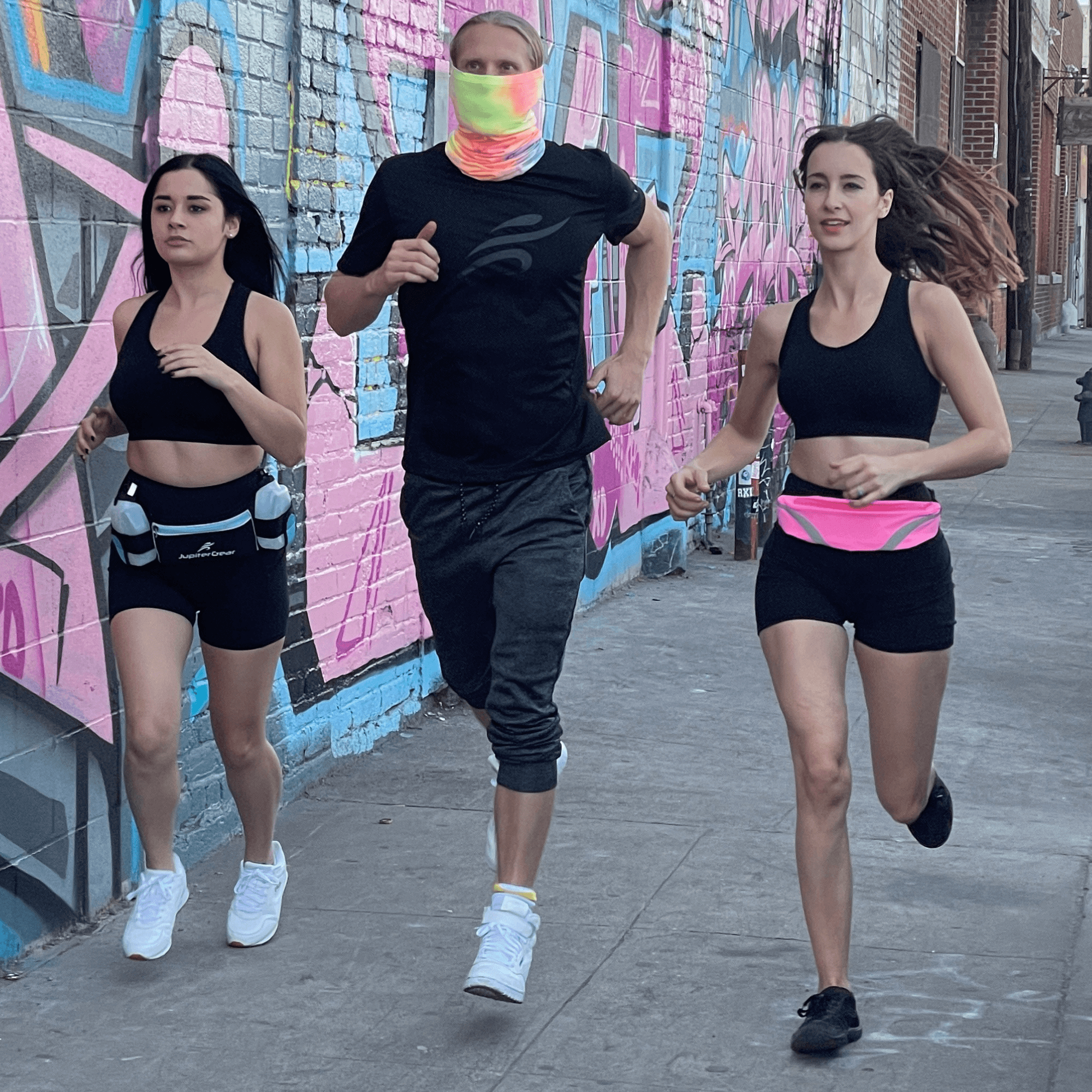 Black Lavender water-resistant sport waist pack with reflective strip, ideal for running and outdoor activities.