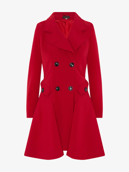 Rose Eleusis double-breasted skater coat for spring and summer, shown in a stylish jacket with a tailored fit and classic design.