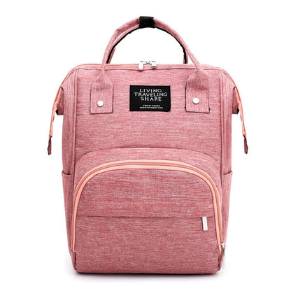 Carmine Juneberry ActiveMom Urban Diaper Backpack by ALLFASHION™ with anti-theft design, black fabric, multiple compartments, and adjustable straps.