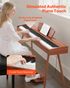 Start2Finish VEVOR digital piano with 88 fully weighted keys, sheet music stand, triple pedal, and wood finish.