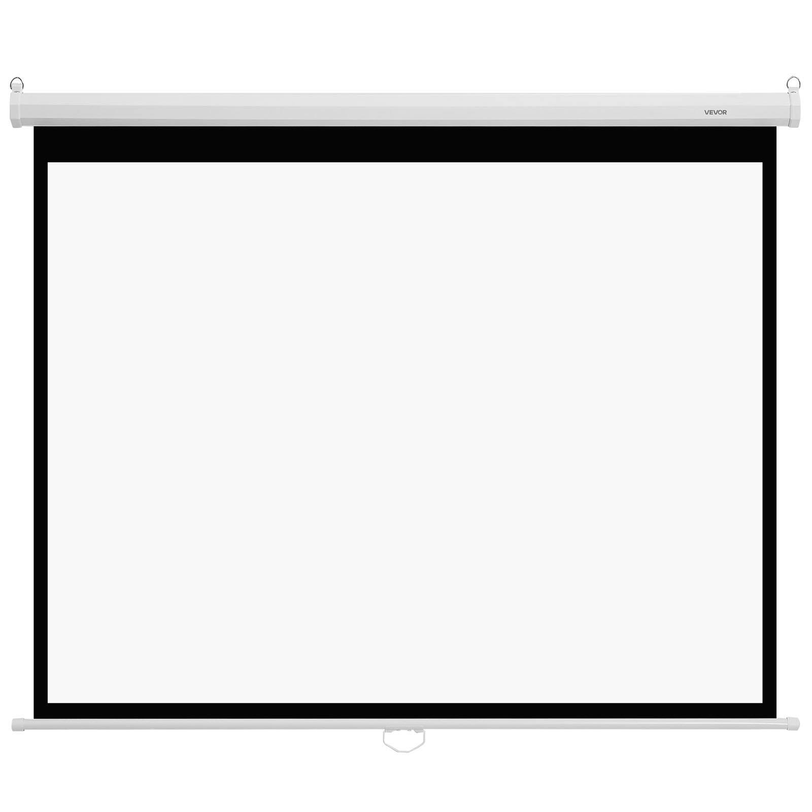 Start2Finish 72-inch manual projector screen for home, office, or theater, wall-mounted with pull-down and portable design.