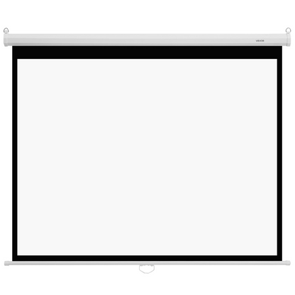 Start2Finish 72-inch manual projector screen for home, office, or theater, wall-mounted with pull-down and portable design.