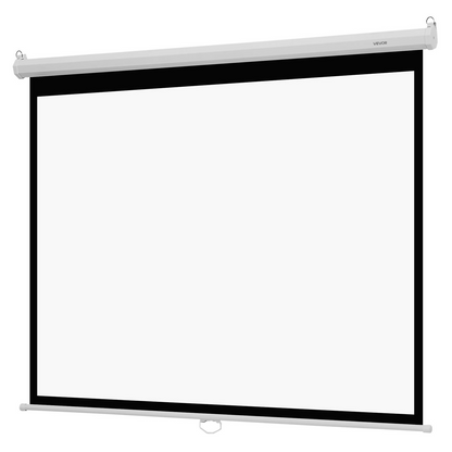 Start2Finish 72-inch manual projector screen with pull rope, wall-mounted, suitable for home theater and office projection, portable display