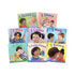 Set of 8 Start2Finish Learning About You & Me Board Books for young children, featuring colorful illustrations and simple stories.