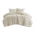 Ivory Jasmine Ultrasoft Faux Fur Ribbed Comforter Set by Start2Finish with plush, textured faux fur fabric on bed.