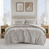 Light gray Jasmine Ultrasoft Faux Fur Ribbed Comforter Set by Start2Finish, featuring plush faux fur and ribbed texture.