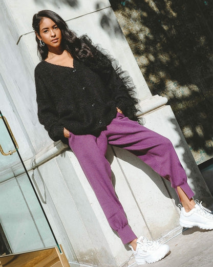 Azure Thanatos Paloma tapered joggers for women, featuring a comfortable tapered fit and casual style in soft fabric.