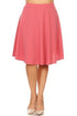 Solid high-waisted A-line knee-length skirt for women by Jade Icarus, displayed on a model in a stylish fashion setting.