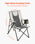 Start2Finish VEVOR outdoor folding camping chair with padded seat, armrest, headrest, three reclining positions, and high back for comfort.